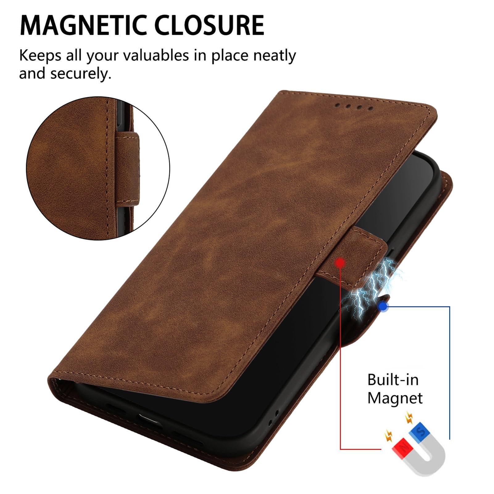 Etui z klapką do Google Pixel 11ProXL/11 Pro/11, gniazda na karty