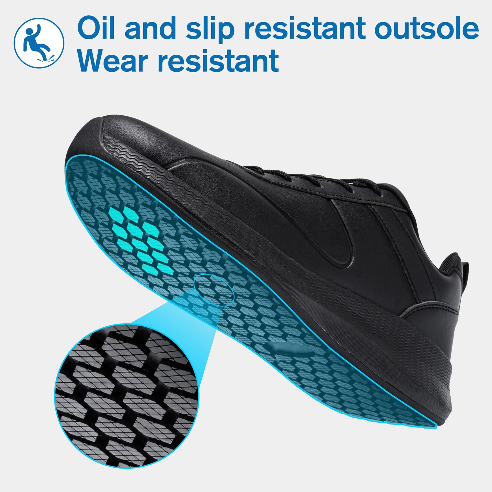 Taquco Non Slip Work Shoes for Women Food Service Lightweight Waterproof Kitchen Chef Shoe Restaurant Walking Sneakers Nursing Slip Resistant Footwear (Black,8)