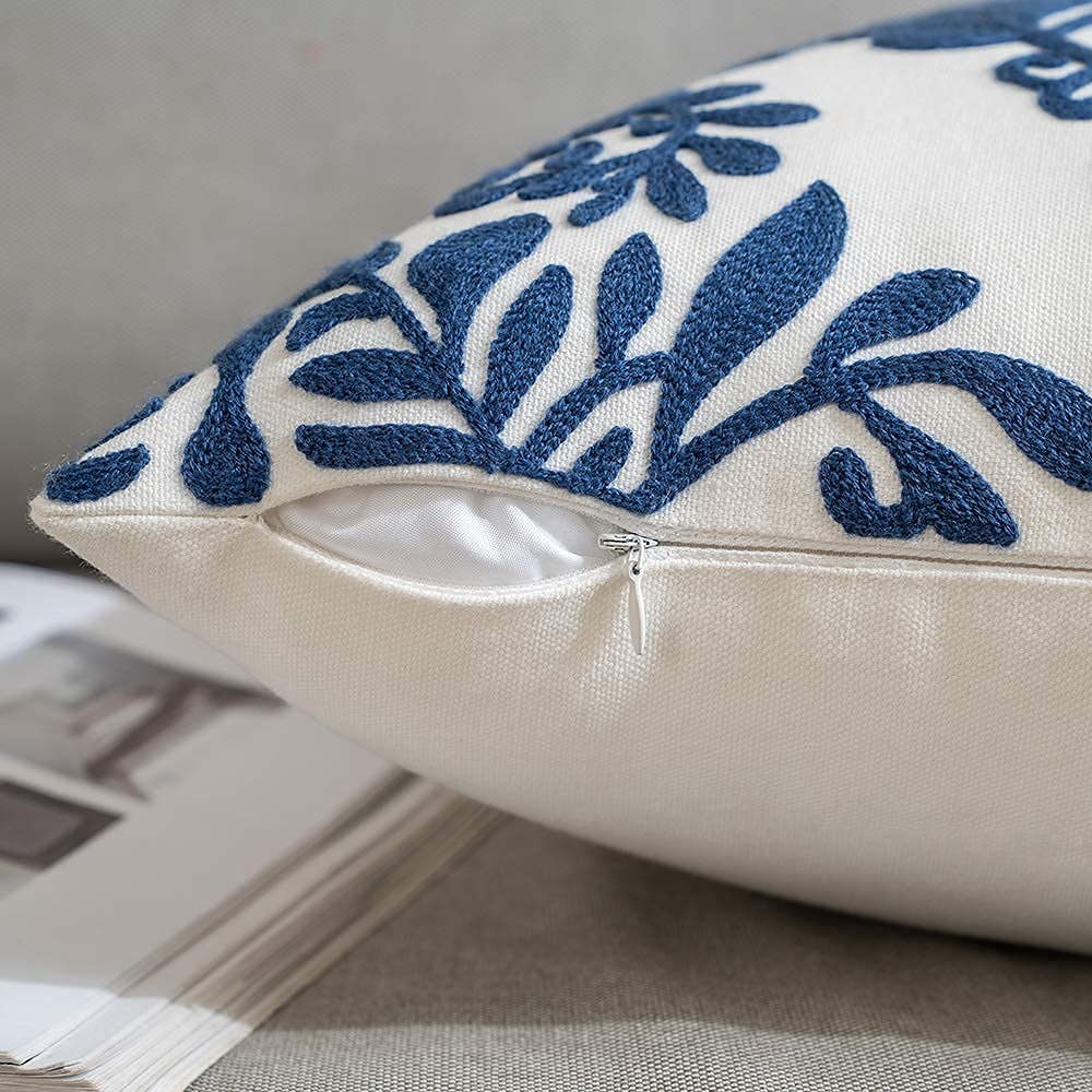 Amazon.co.jp: Komfort Home 刺繍装飾枕 インサート&カバー アクセント