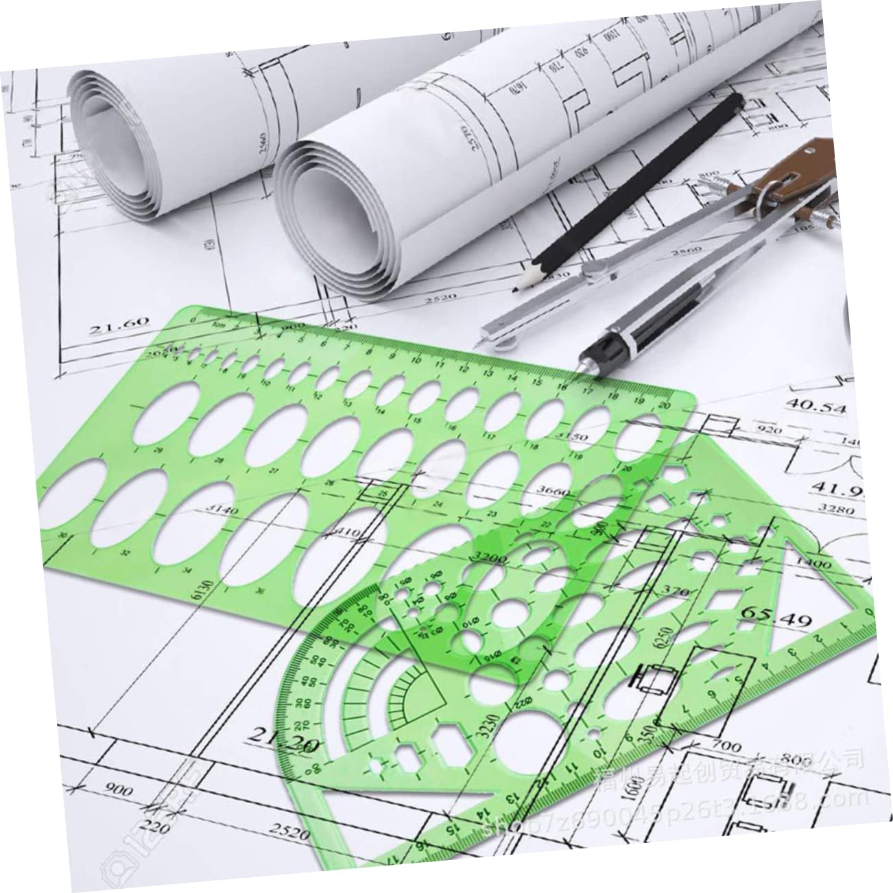 NUOBESTY 11stücke Transparentes Geometrisches Schablonenset aus Kunststoff Zeichenlineale und Schablonenlineale für Schule und Büro Kompatibel mit Bleistiften Füllfederhaltern