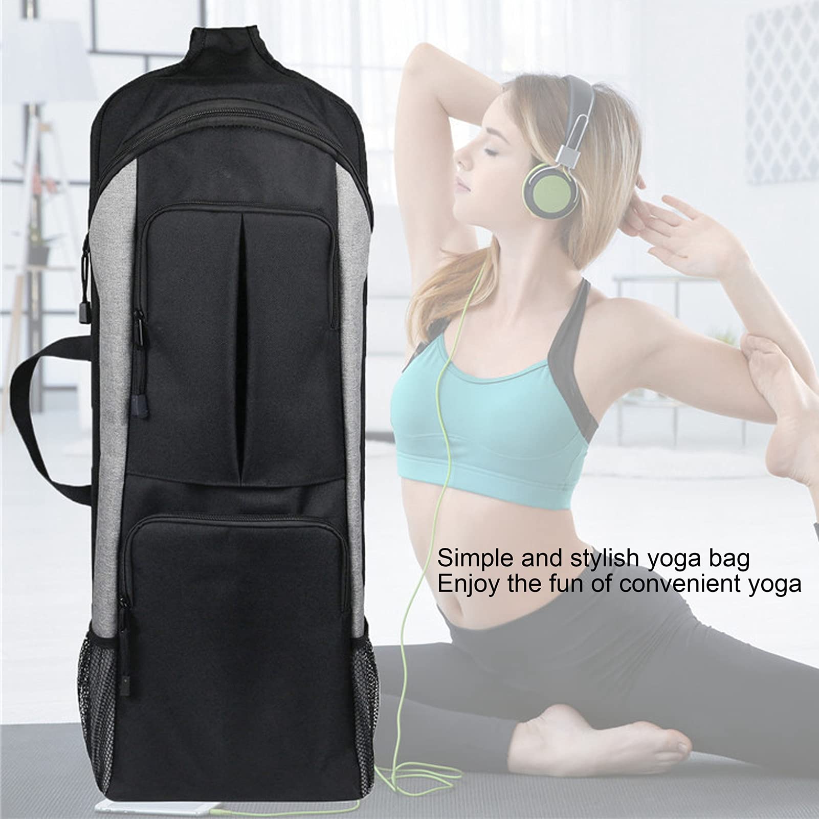 Borsa per tappetino da yoga con tasca per bottiglia d'acqua e