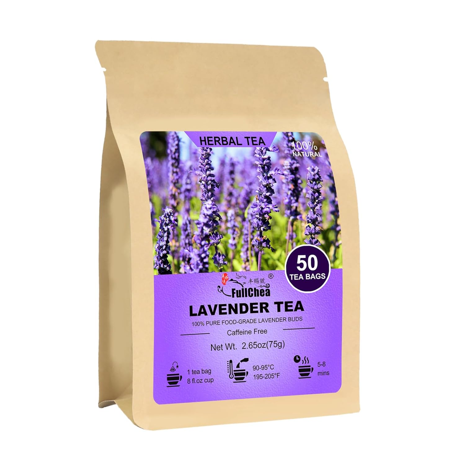 Té de Lavanda en Saquitos, 50 Unidades - Sin Cafeína
