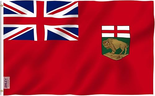 ANLEY Fly Breeze - Bandera de Manitoba de 3 x 5 pies, color vivo y a prueba de decoloración, cabecera de lona y doble costura, poliéster con ojales