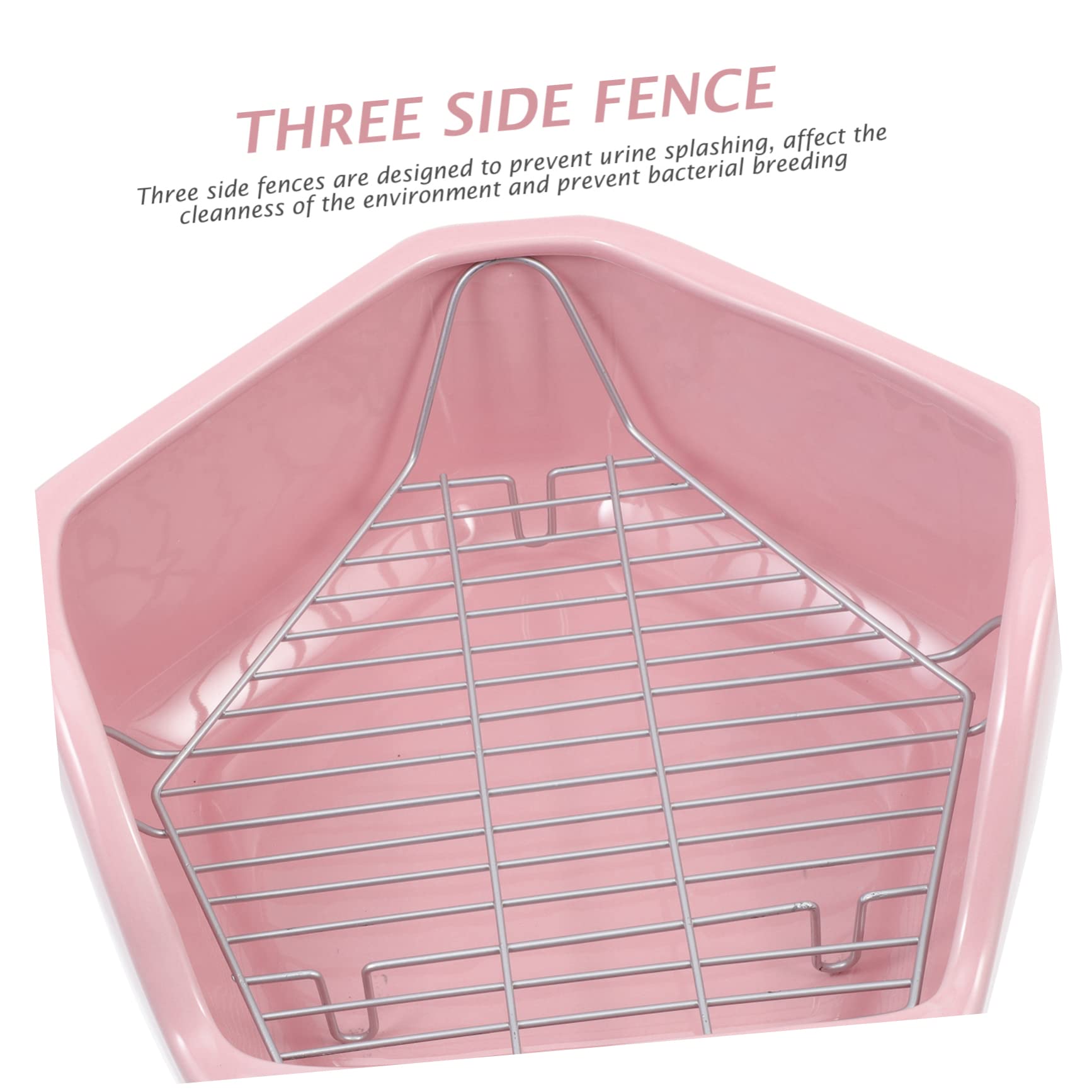 GALPADA Pentagonale Grande Lettiera Ceramica Ribaltamento per Coniglietti e Piccoli Animali Toilette Angolare Peso Maggiorato Addestramento Pet Toilet per Salotti Giardini e Parchi