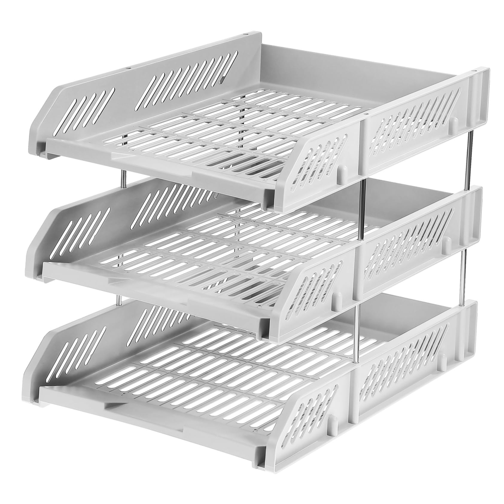 DOITOOL Organizador de Documentos de Plástico Multicapas para Escritorio | Diseño Calado, Estructura Estable, Bandeja Horizontal para Oficina y Archivo