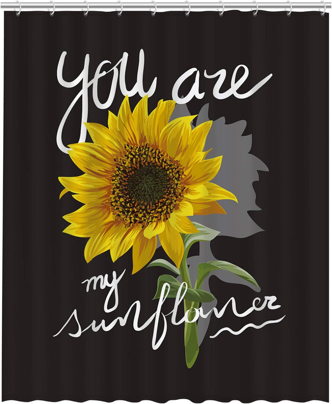 FMSHPON Sunflower You are My Sunshine Slogan Sunflowers Bathroom Shower Curtain 60x72 Inch