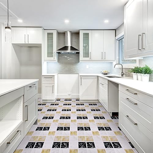 Miniatura 6 de uxcell Adhesivo de pared para despegar y pegar, 25 hojas de 4 x 4 pulgadas, impermeable, tamaño pequeño, mosaico, autoadhesivas, para cocina, baño,