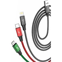 Zipax realme C25, C25s, C35, C53, C55, C61, C85, XT ile Uyumlu 3in1 Type-C/Micro/Lightning  arj Kablosu, 1,5 metre,  rg , Siyah