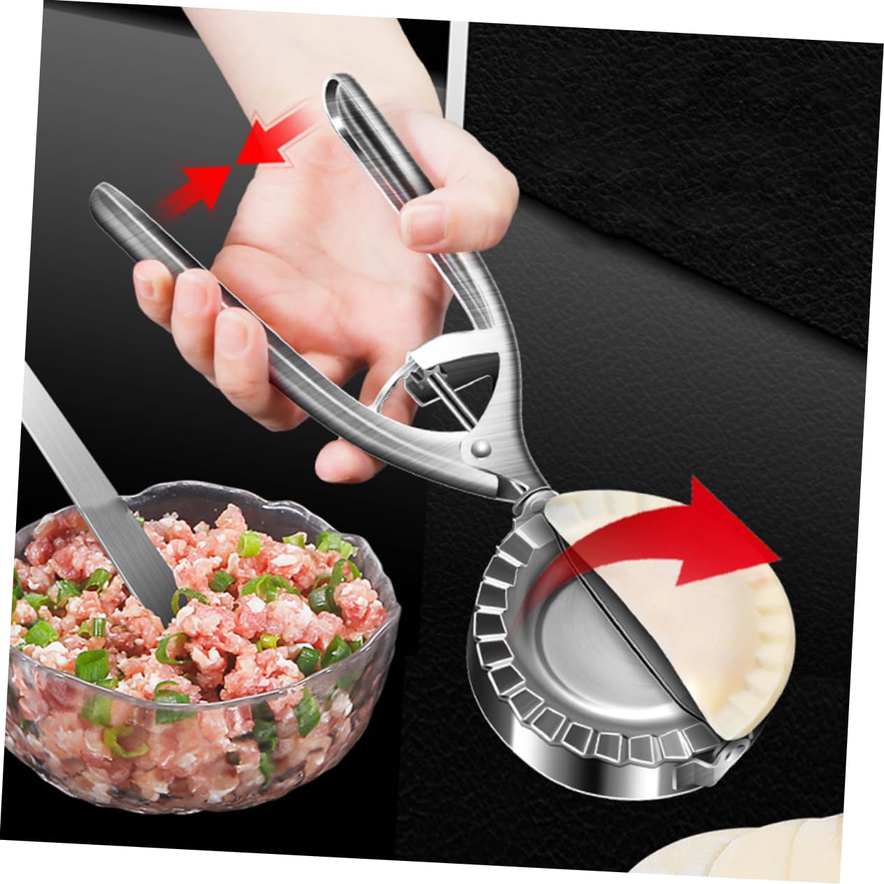 JECOMPRIS Dumpling Maker Mold Stainless Steel Small Dough Presser Quick Simple Dumpling Making Easy to Use Store