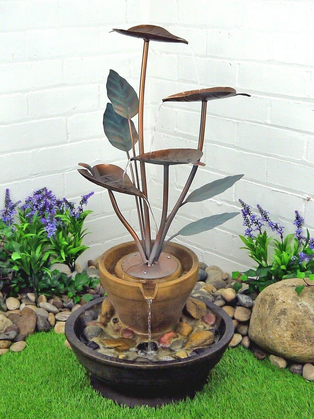 Fontana da giardino per interni ed esterni, fontana a cascata in rame, albero decorativo per terrazza, patio, portico, bella cascata per qualsiasi spazio esterno