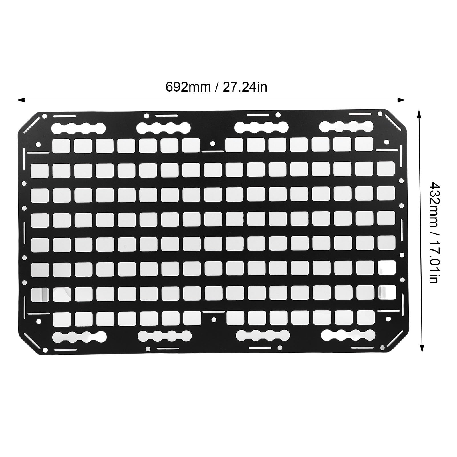 Akozon Aluminiowy Panel do Przechowywania w Skrzyni ładunkowej z Bezpiecznym Mocowaniem i Zorganizowanym Systemem Zawieszania Różnych Przedmiotów Sedany SUV-y Pickupy