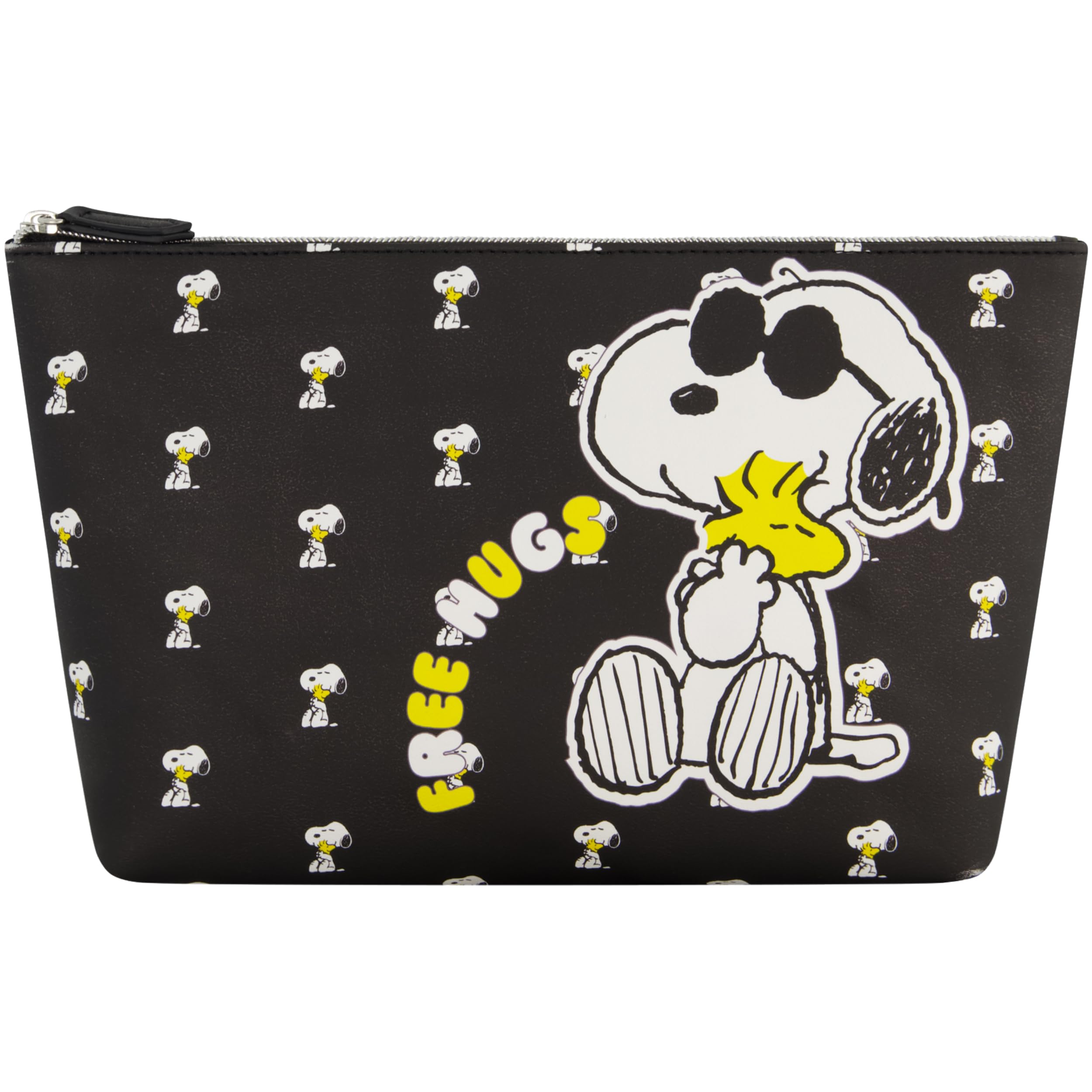Concept One Peanuts Snoopy Damen Make-up-Tasche, Schwarz | Kleine Reise-Kosmetiktasche mit Reißverschluss