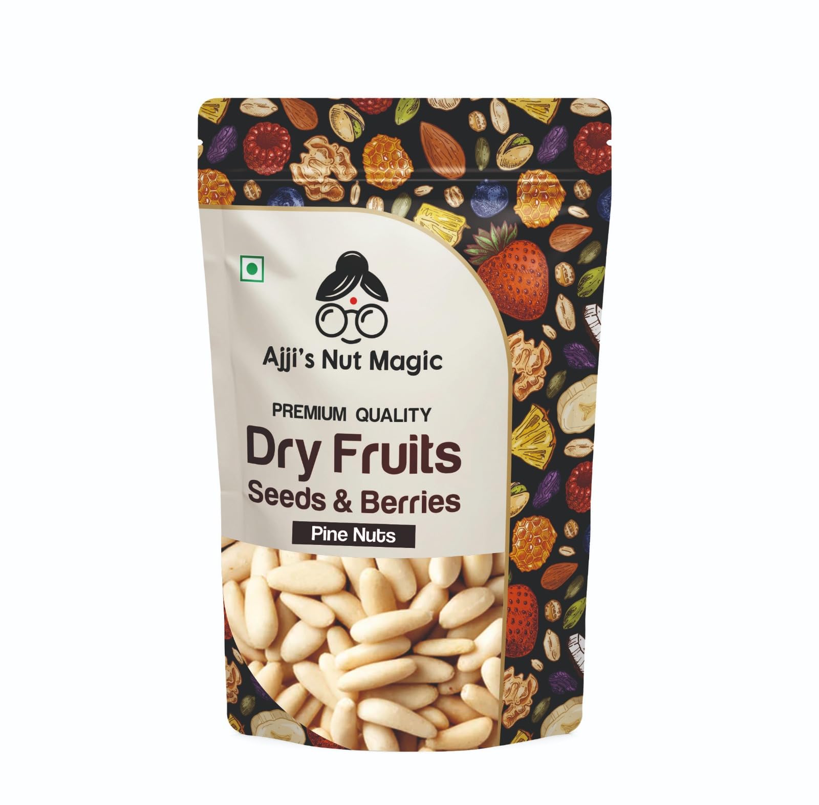 Ajji's Nut Magic Exotic Pine Nuts, 200g (Rich in Protein & Fiber, Add to Hummus & Salads, Stored in Refrigeration for Long Lasting Freshness)