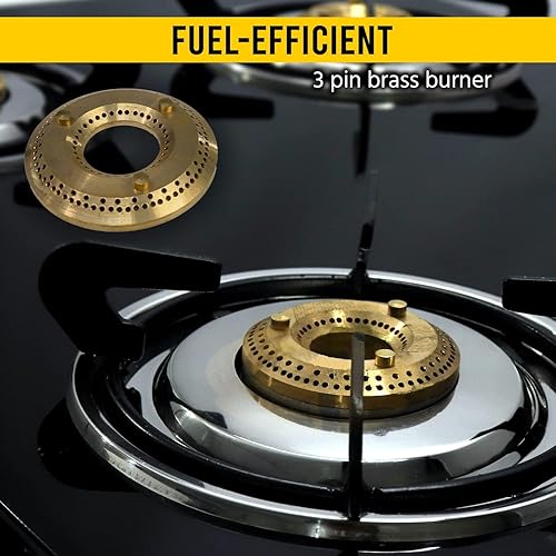 Miniatura 5 de Estufa de gas con 4 quemadores - Estufa de gas propano de vidrio templado RV - Quemadores portátiles de gas inoxidable para cocinar - Con manguera y