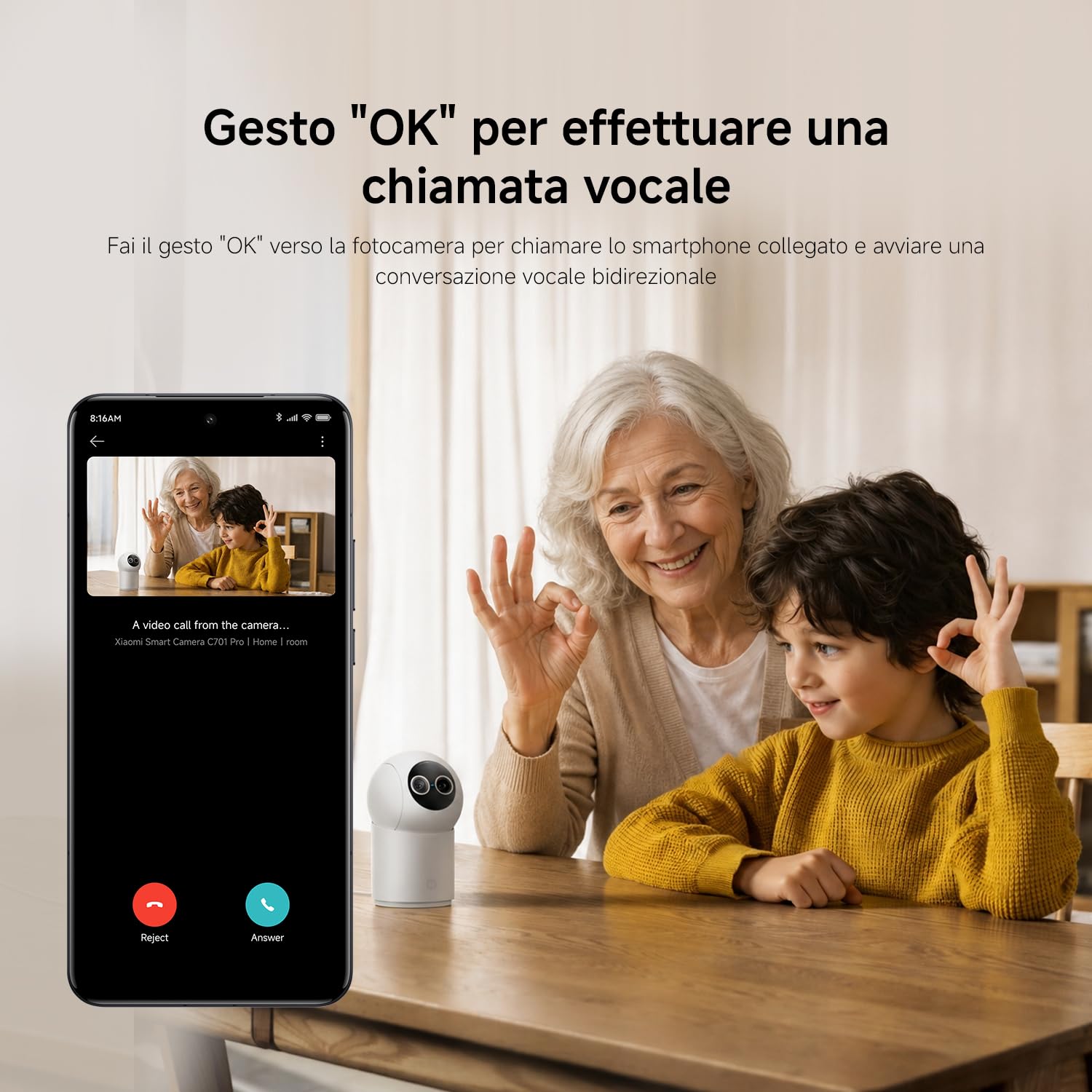 XIAOMI C701 Pro Telecamera di Sicurezza da Interni 4K+3K a Doppia Lente