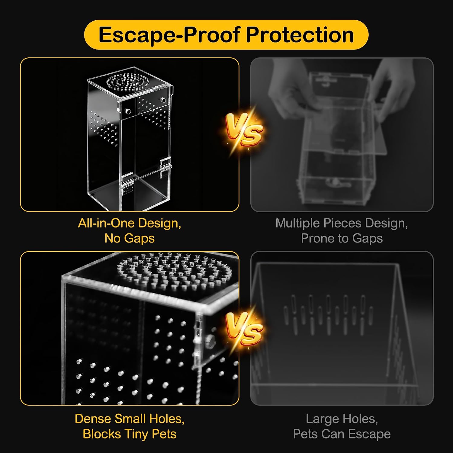 Jumping Spider Enclosure Starter Kit,Escape Proof Forest Terrarium | Praying Mantis Terrariums,Transparent Acrylic Complete Bug Habitat,All In One Arboreal Tarantula Cribs Cage,Insect Container