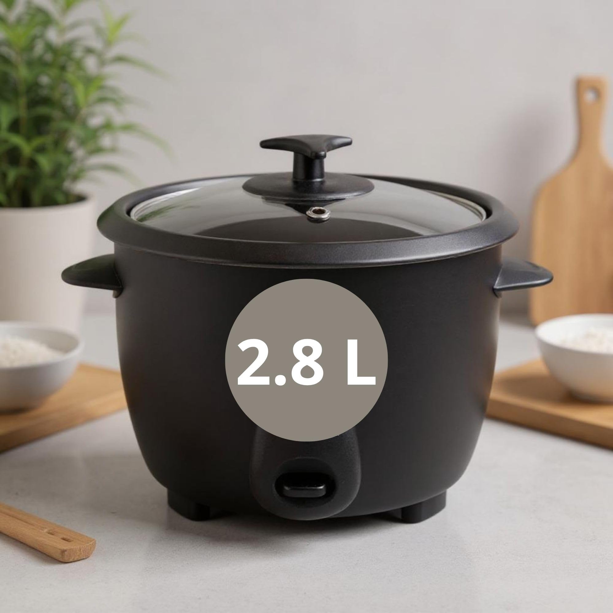 JATA JEAR2528 - Riso elettrico capacità 2,8 litri. 1000 W. Funzioni: cottura e manutenzione del calore. Serbatoio rimovibile e antiaderente. Spegnimento automatico. Include brocca e spatola