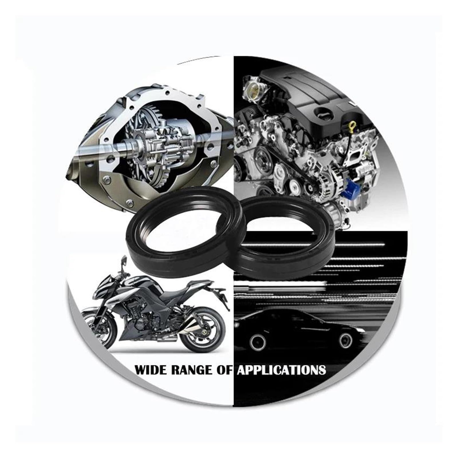 Couvercle Anti-poussière pour Joint D'huile De Fourche Avant, 33x45x8, pour Yamaha XV250 XV 250 Virago XV125 125(Black- 1 Set)