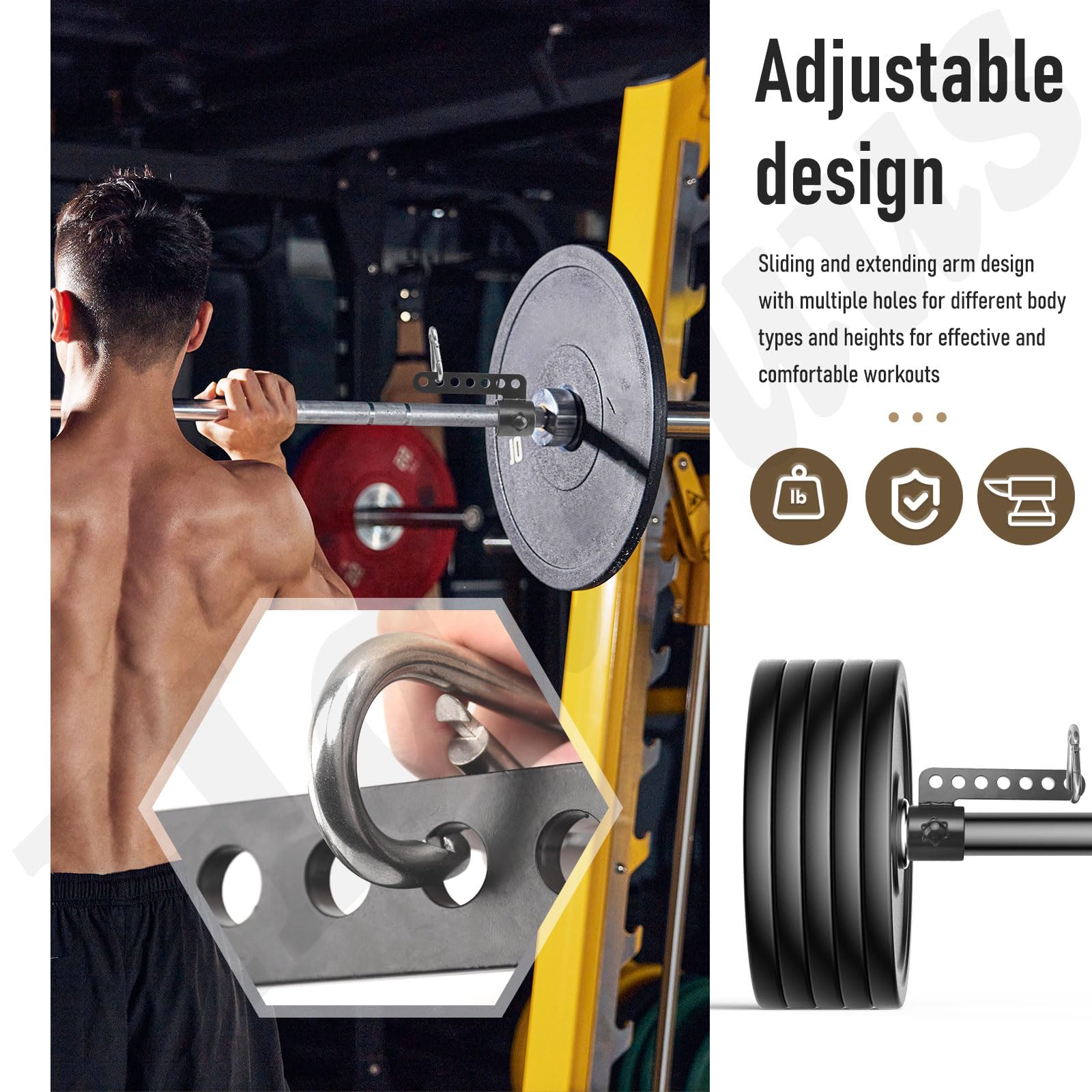 Amazon.co.jp: ベルトスクワットバーマシンアタッチメント 2インチ