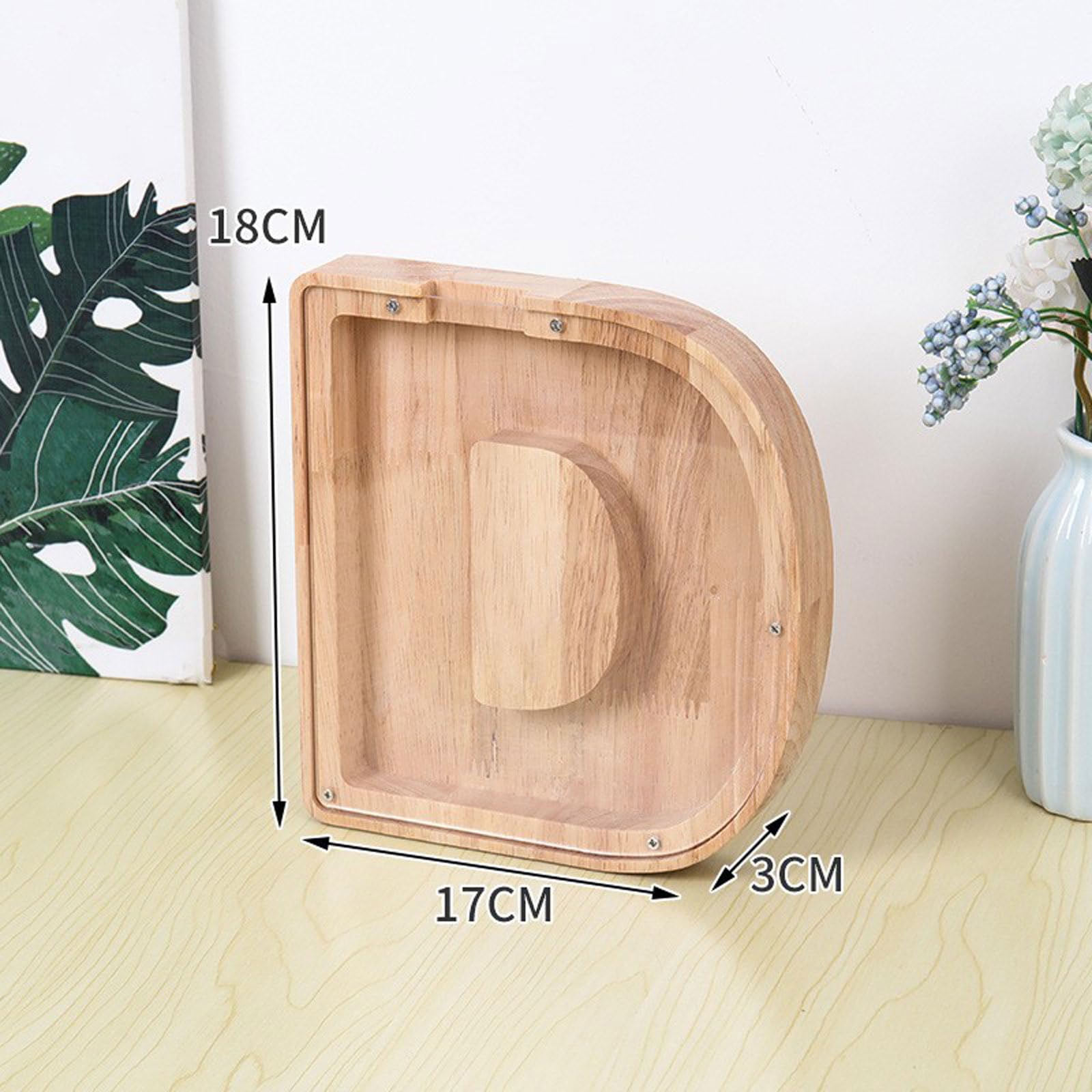Tirelire Tirelire Alphabet en Bois, Tirelire Transparente en Acrylique, Design créatif et écologique en Bois, Cadeau d'anniversaire pour Enfants Tirelire Billet