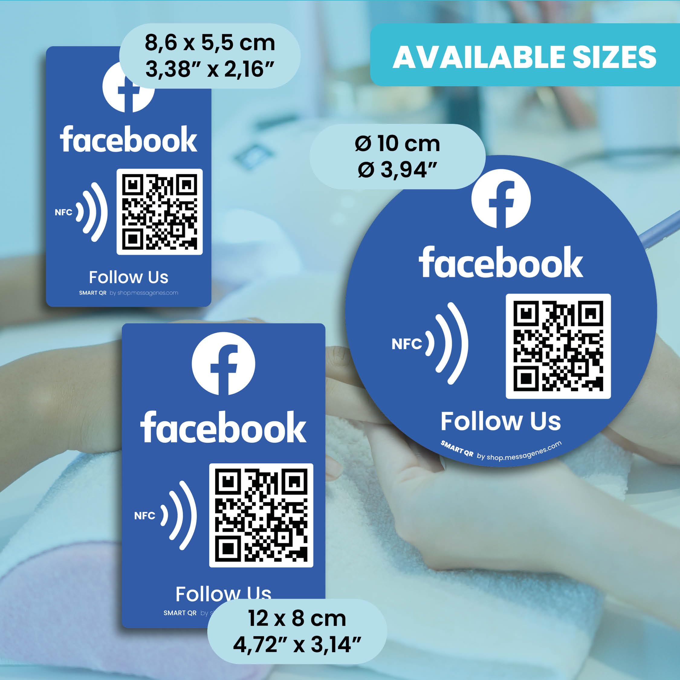 Adesivo Riutilizzabile "Followers and Likes Tap" per - 2 Adesivo - QR & Tap NFC Sticker - Seguici su Tap Sticker - iPhone & Android - Configurazione a Casa | MESSAGENES