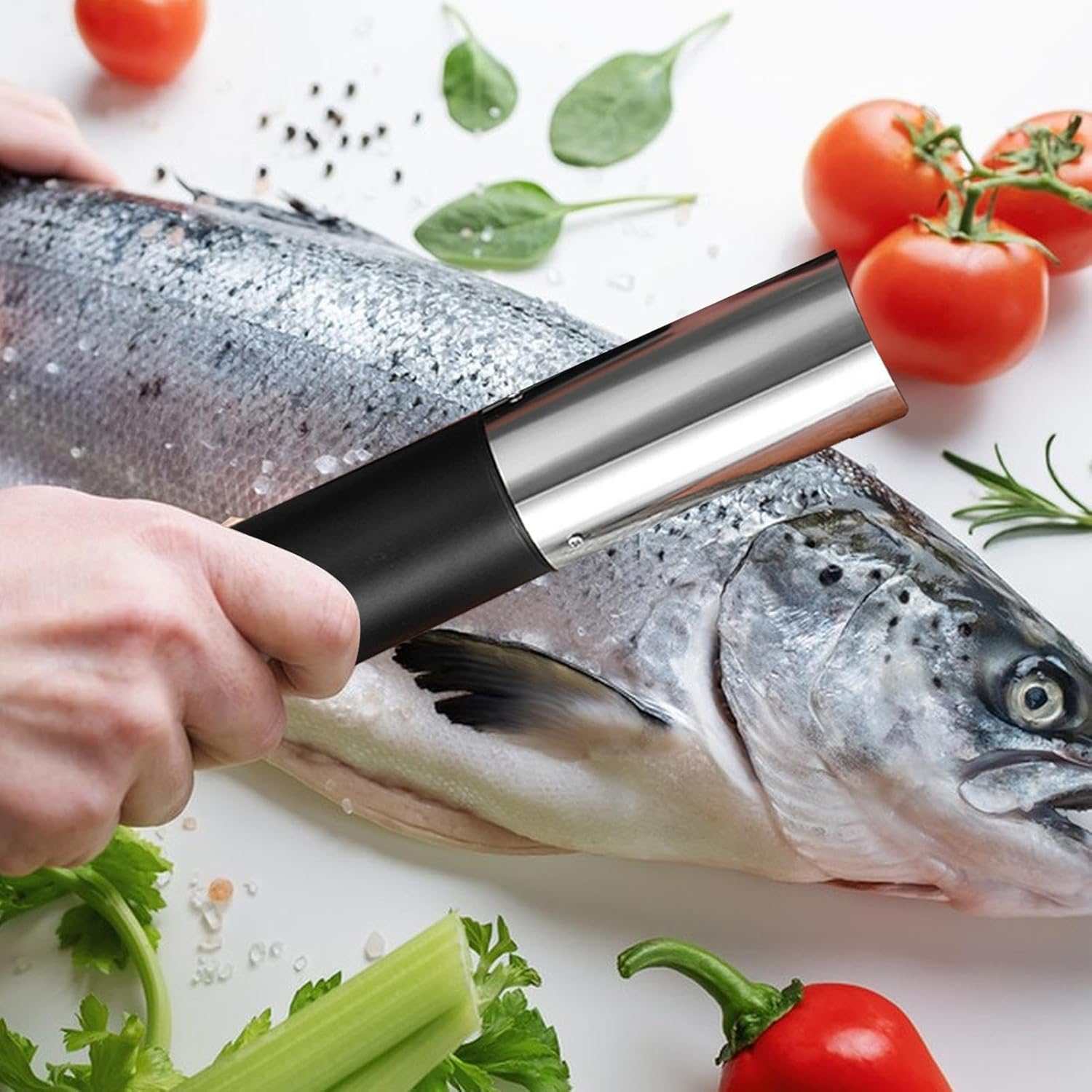 Spazzola elettrica per pesci, impermeabile, in acciaio inox, strumento di pulizia senza fili per cucina, frutti di mare e catering, motore potente