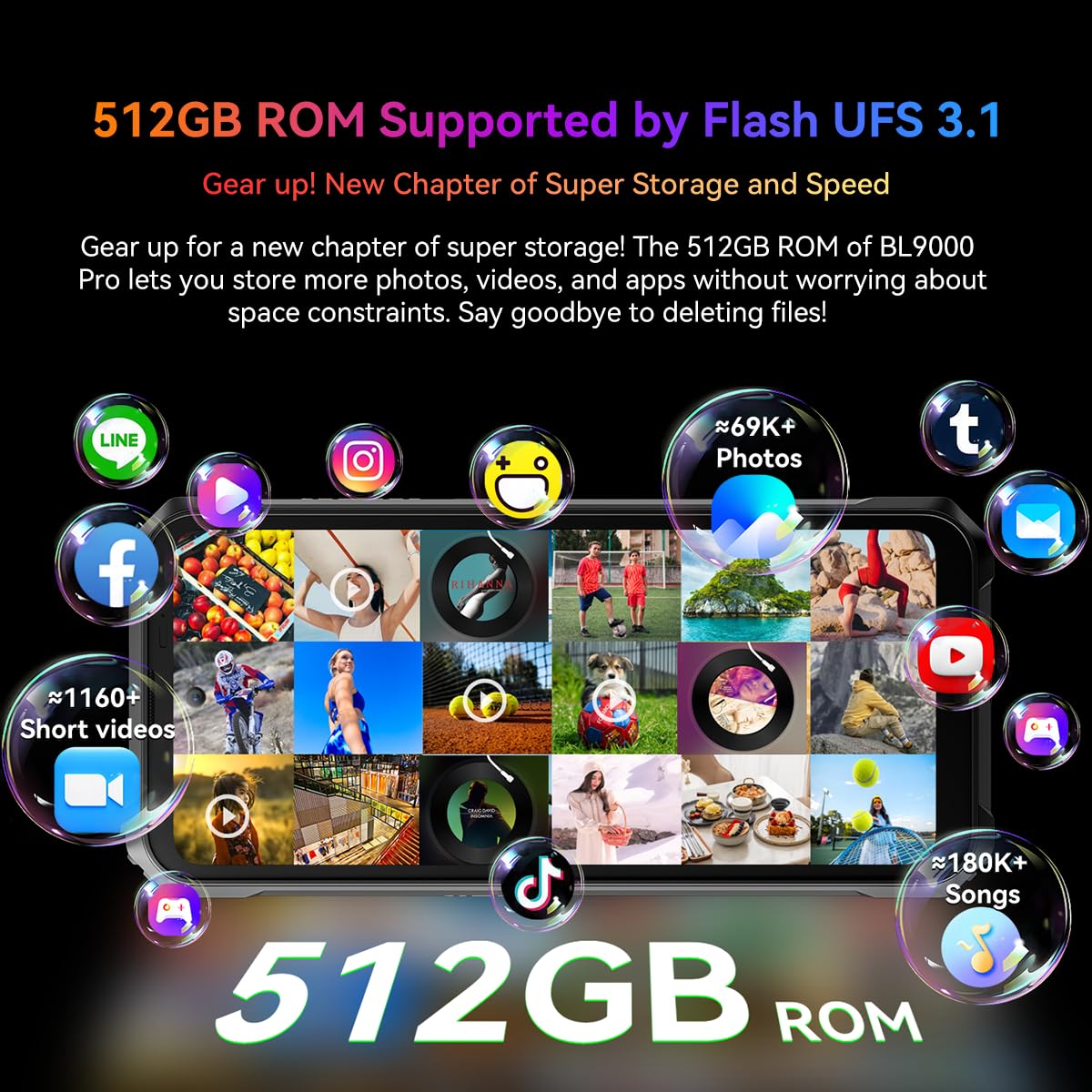 Blackview BL9000 PRO 5G Rugged Smartphone, 36GB+512GB Dimensity 8020 Android 14 Telefono Robusto, Termocamera+50MP, 8800mAh, 6.78" FHD+ 2.4K Cellulari Resistente IP68, 4G&5G,NFC,OTG,GPS, Nero