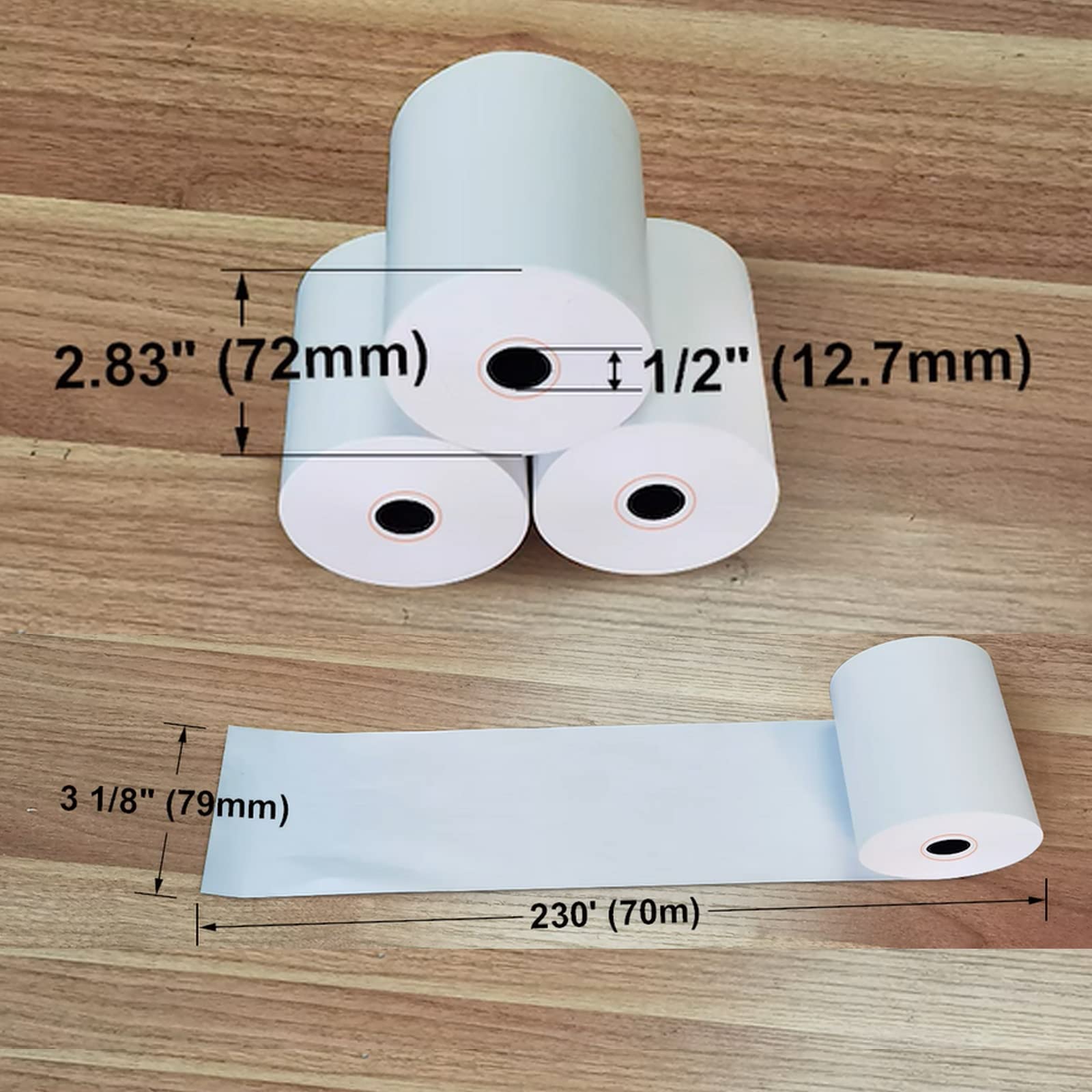 Rollos de papel térmico para impresora de recibos de 3 1/8 x 230 pulgadas, paquete de 20 unidades