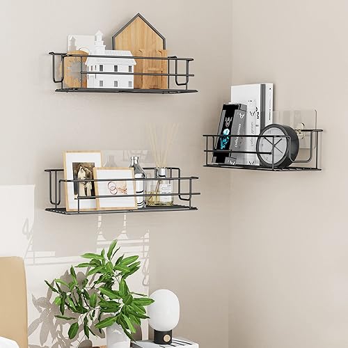 Miniatura 5 de Thideewiz Paquete de 3 organizadores de ducha colgantes adhesivos, 2.7 a 3.1 pulgadas de altura de acero inoxidable, estantes de ducha pulidos