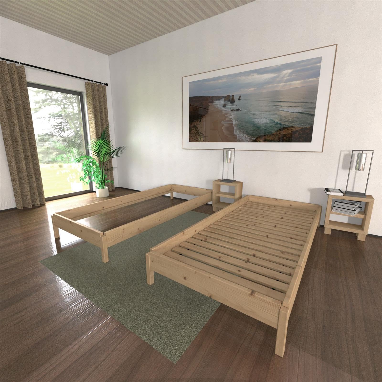 TUGA - Holztech Stapelbett Horst 90 cm x 190 cm 24 cm Fichte