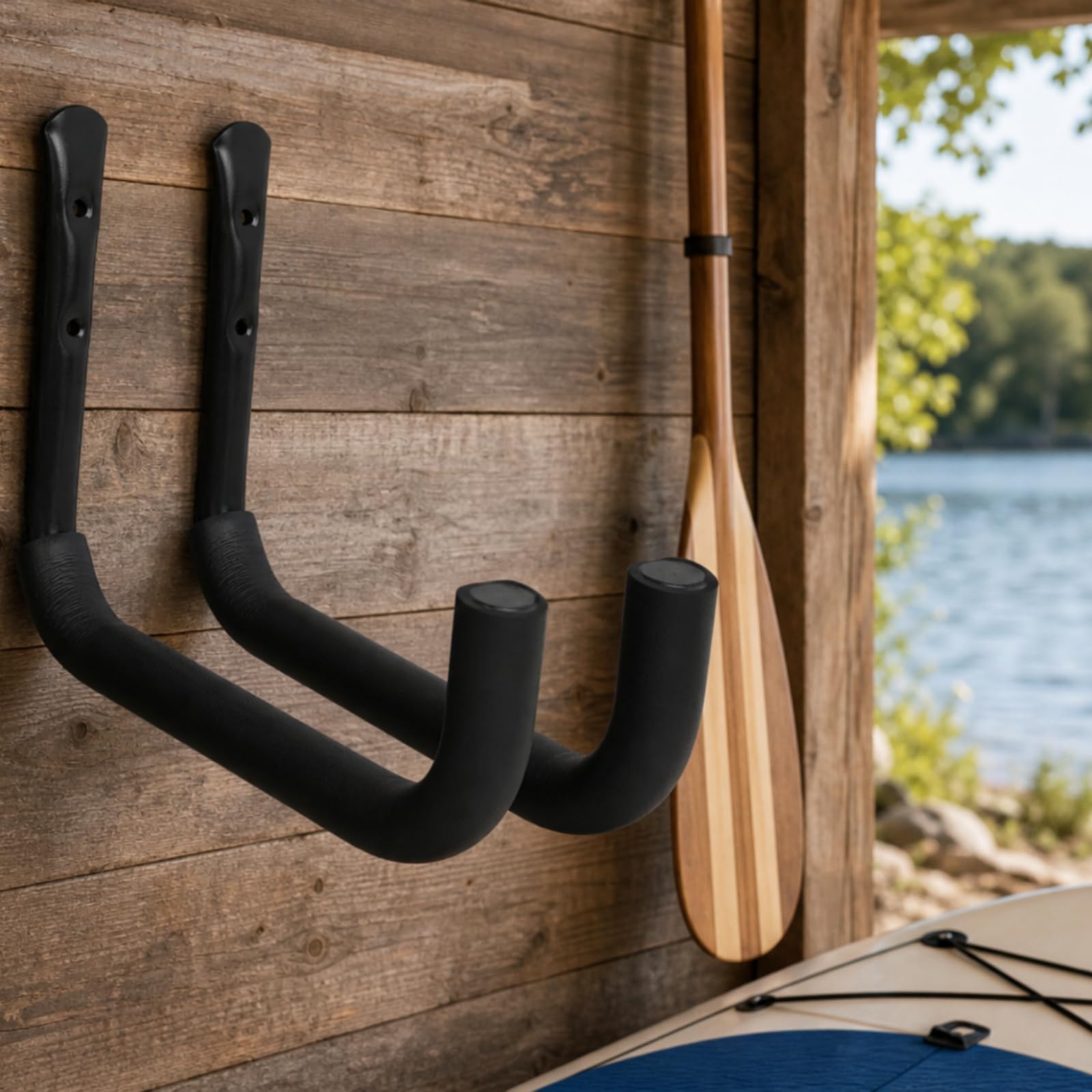 Kajakablage Halterung aus Stabilem Rohr mit Eva Polsterung zur Wandmontage für Boots Zubehör Und Wasserfahrzeug Aufbewahrung für Garage Und Werkstatt, Style to 3