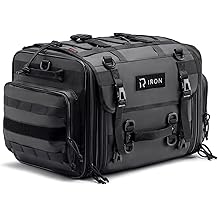 Motorcycle Tail Bag, Expandable Motorcycle Travel Luggage Bags 40L-60L, Waterproof Rear Rack Trunk with Rain Cover and Sissy Bar Straps