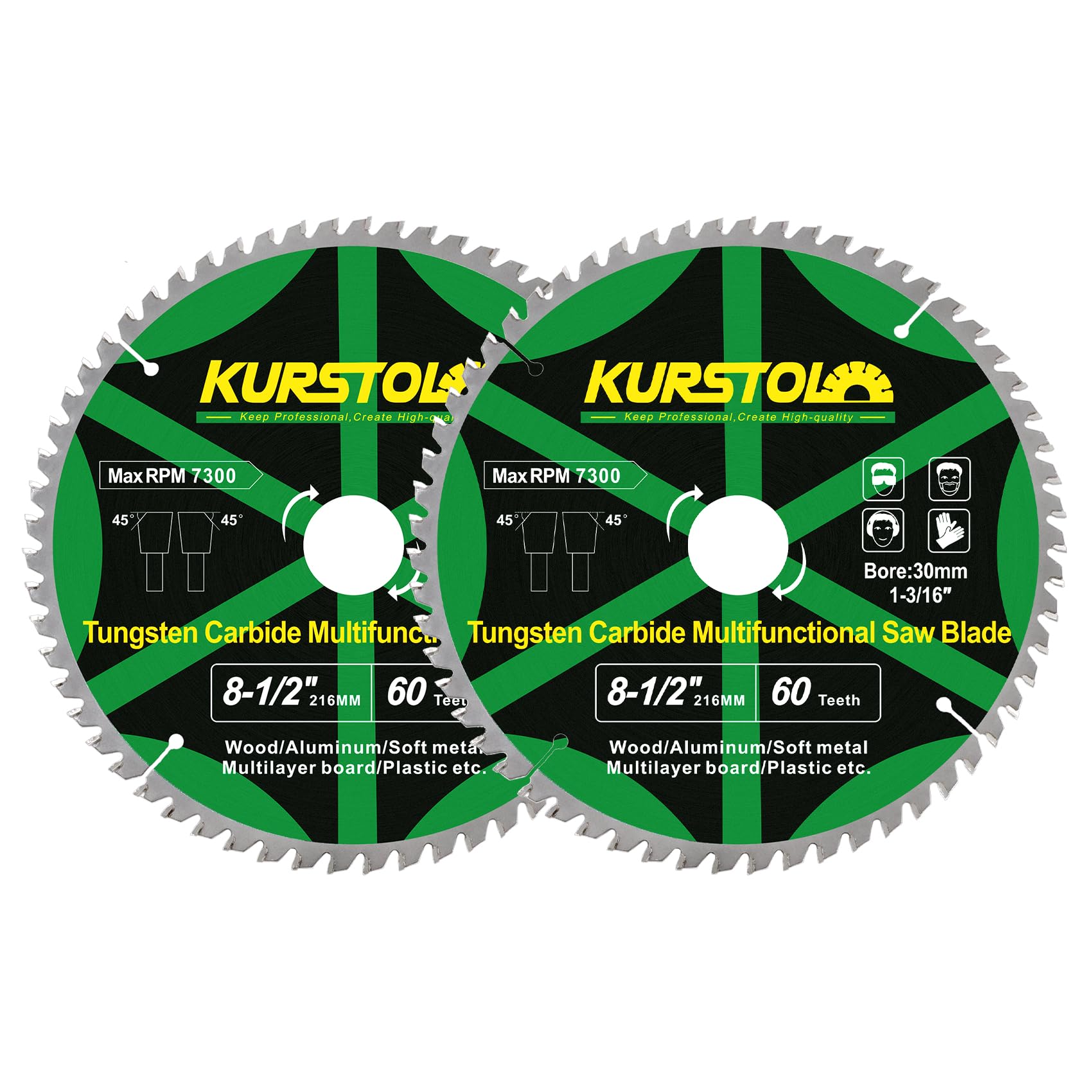 Ostrze tarczowe do drewna - 216mm x 2 TCT Tarcze do cięcia drewna, laminatu, aluminium, miedzi, metali nieżelaznych, plastiku, otworu 30 mm