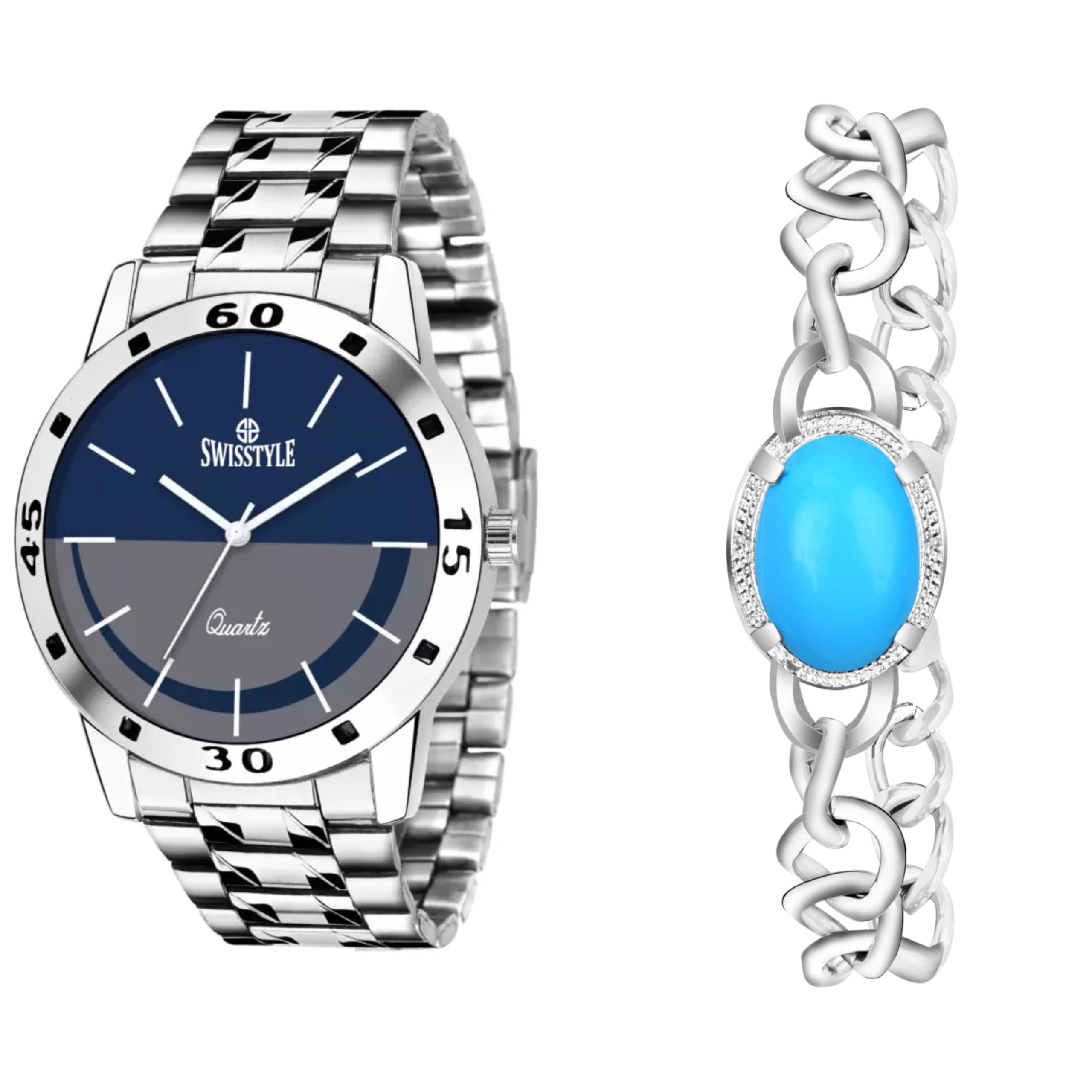 SWISSTYLE Analogue Dial Watch with Bracelet (Blue) (B0CW9MDYCT) Amazon Price History, Amazon Price Tracker