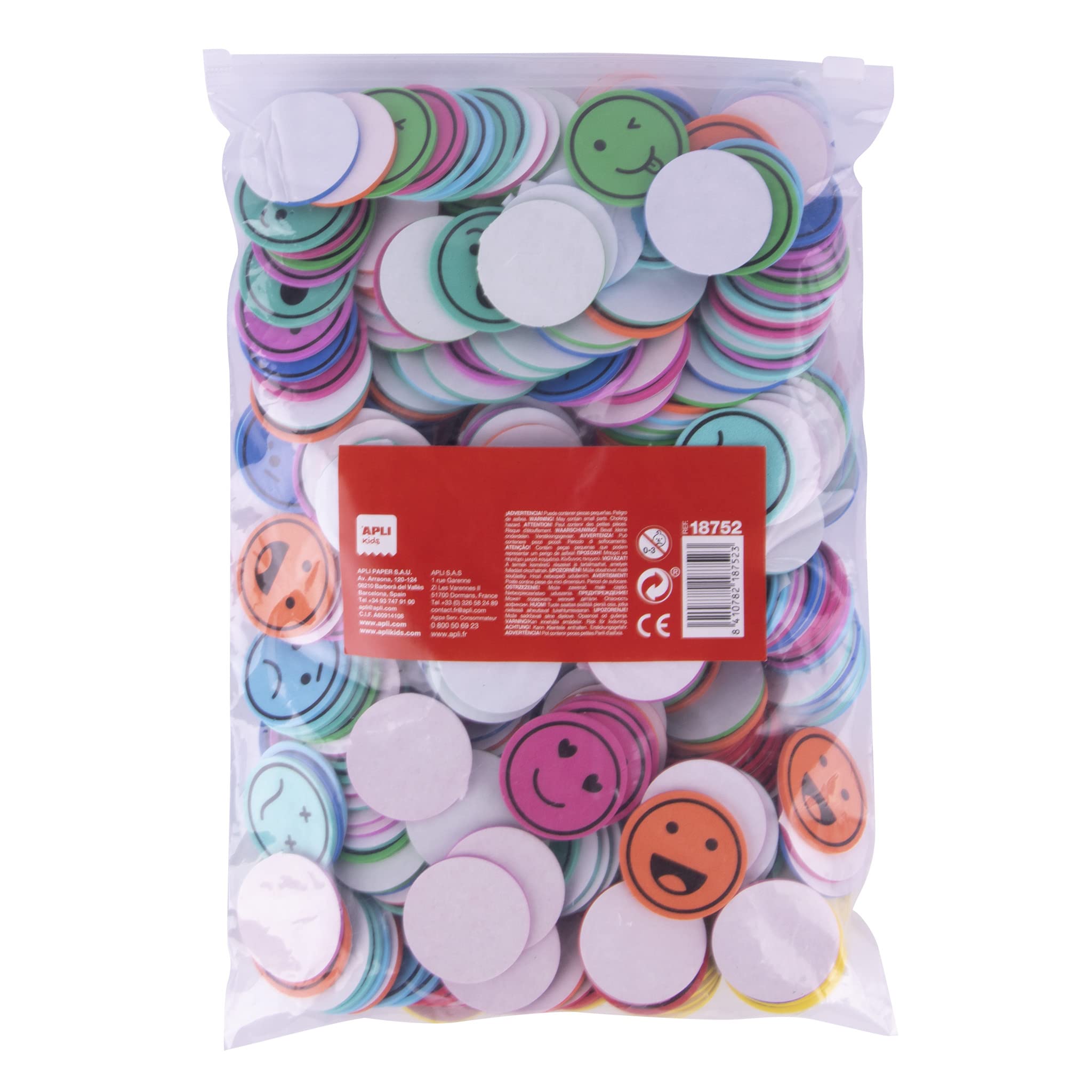 APLI Kids Buchstaben MAXI Aus EVA-Gummi (500 Stück) – Selbstklebend, Bunt, Ideal Für Schule & Basteln