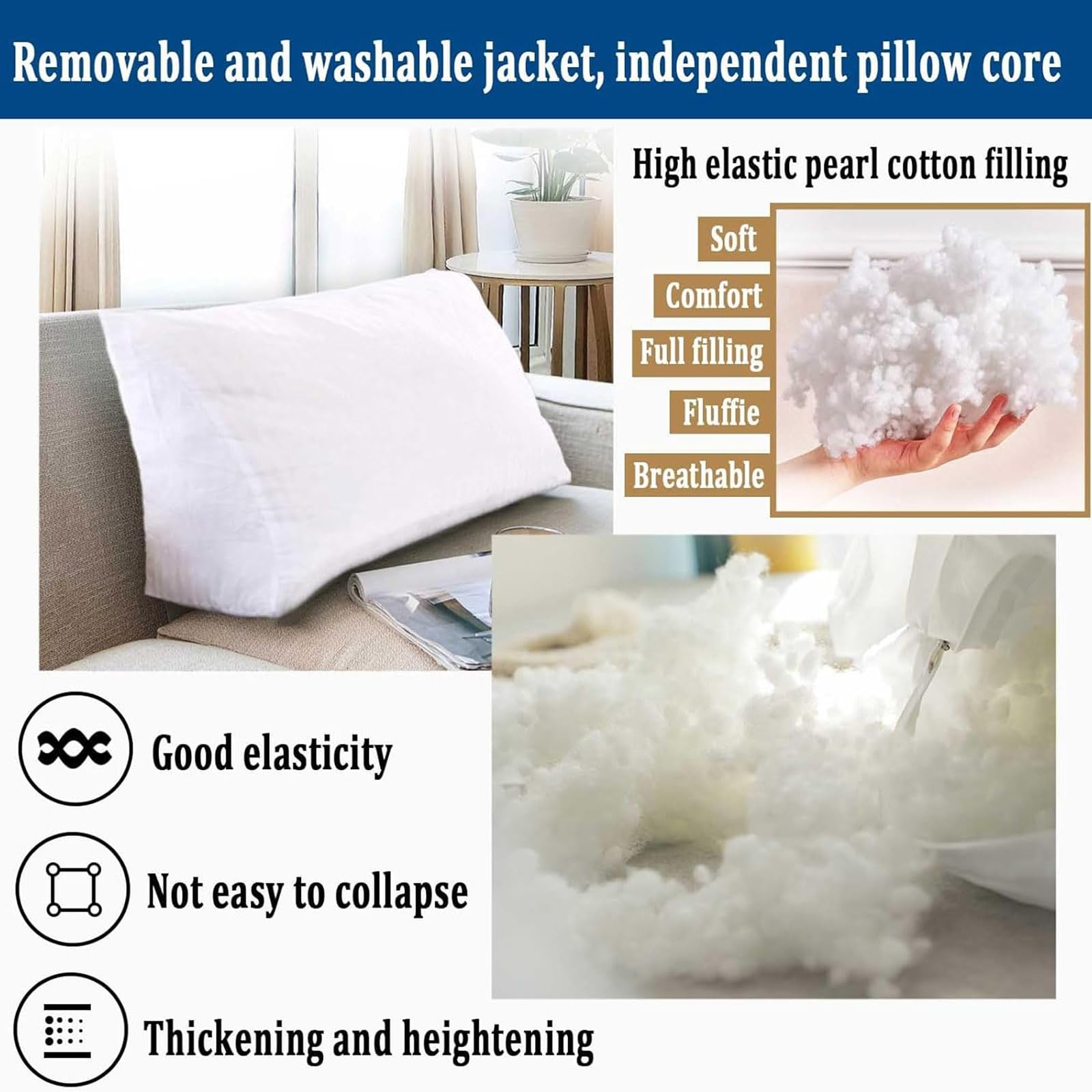 ZTGL Rückenkissen Dreieckiges Keilkissen Lendenkissen Stützkissen Sitzkissen für Bett Sofa Couch Gepolstert Kopfteil Lesekissen Kissen Nackenstützkissen Abnehmbarem Bezug,Beige,60x35x20cm