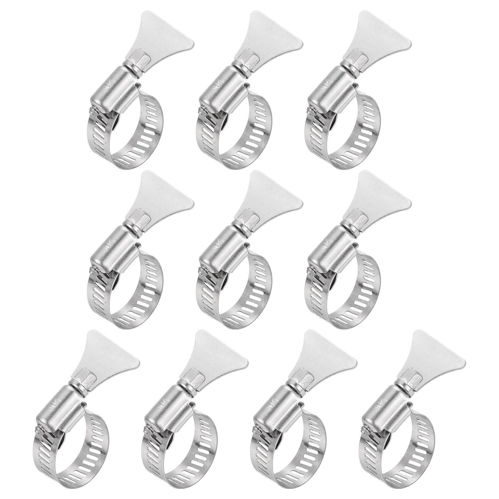 sourcing map 10pcs Hose Clamps 13-23mm(0.5"-0.9") Adjustable 304 Stainless Steel Worm Gear Hose Clips Assortment Kit for Plumbing Dryer Vent Automotive Dust Collector