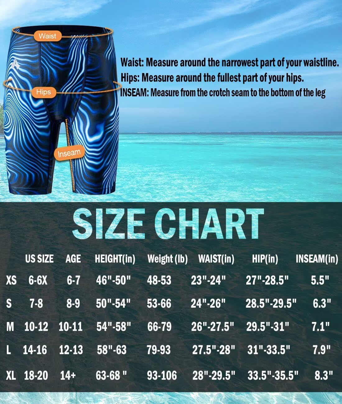 Boys Swim Jammers - Youth Kids Competitive Swim Team Suit Athletic Swimming Shorts Swimsuit UPF 50+ - Image 5