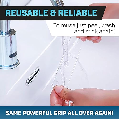 Miniatura 7 de Lockport - Cinta de montaje de doble cara resistente paquete de 4 unidades agarre fuerte extraíble y reutilizable 40 pies de cinta de gel