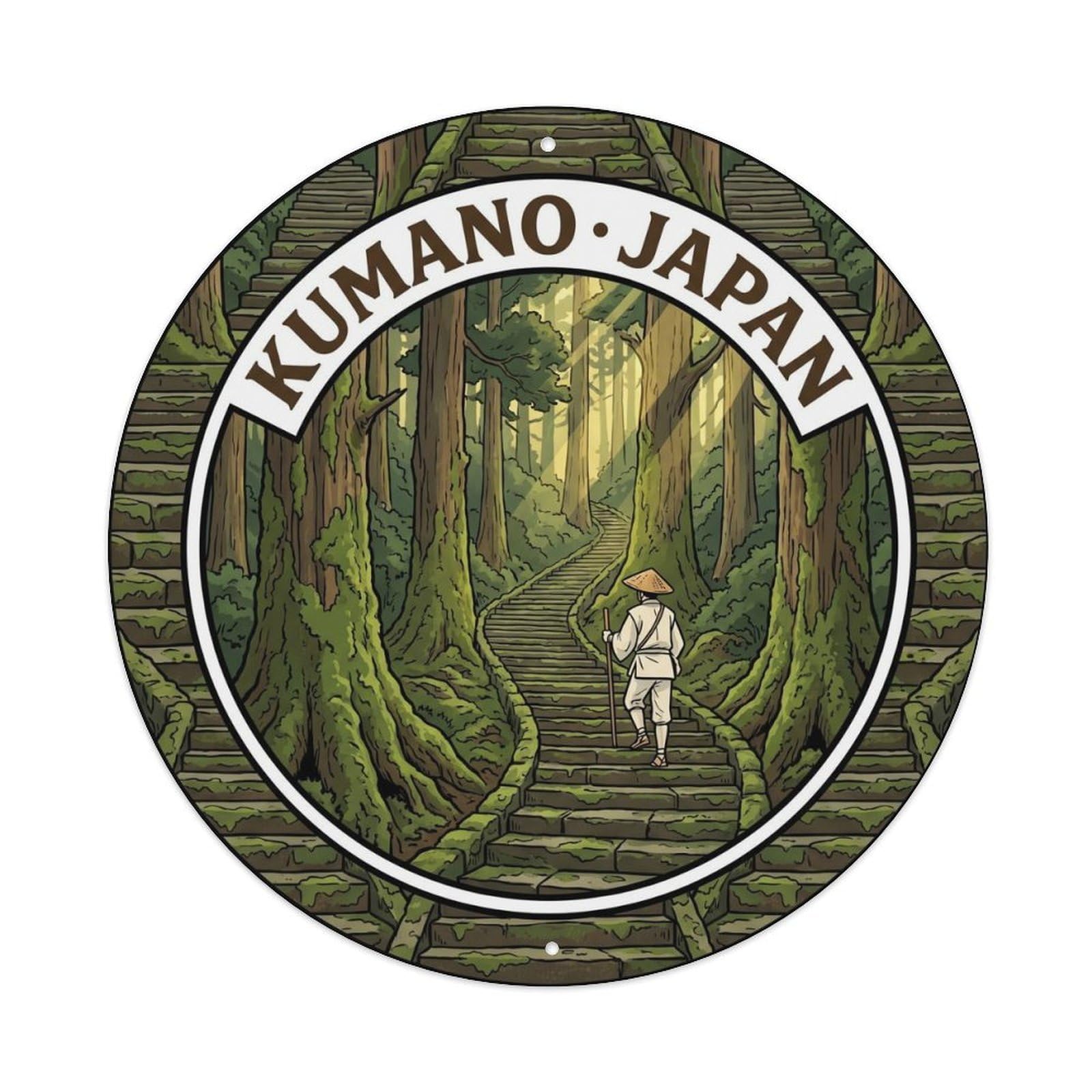 Kumano Kodo Pilgrimage Moss Nature Journey Forest Metal Tin Sign