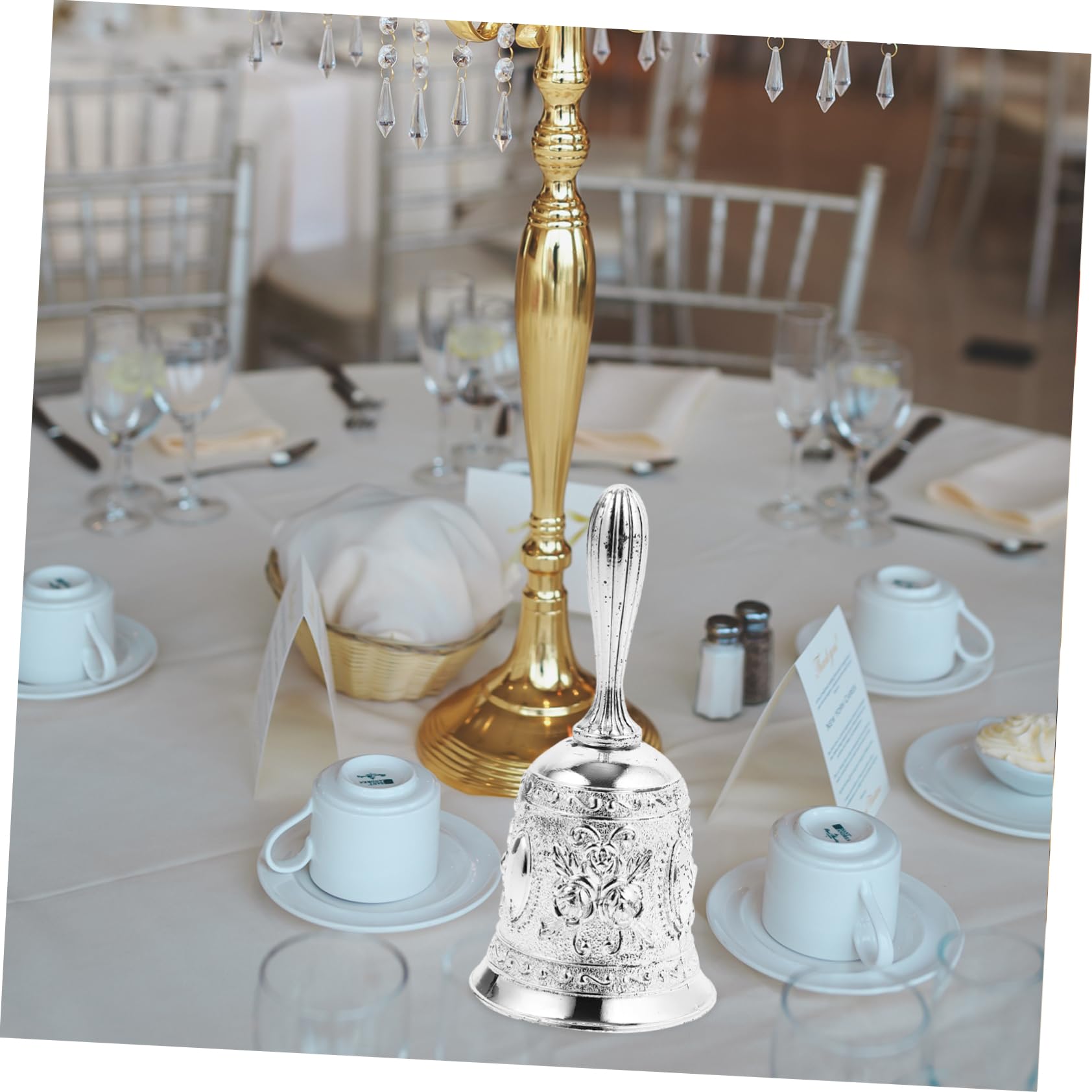 LALAFINA 5piezas Campana De Servicio De Metal Para Campana De Manual Diseño Ergonómico Para Recepción y Decoración