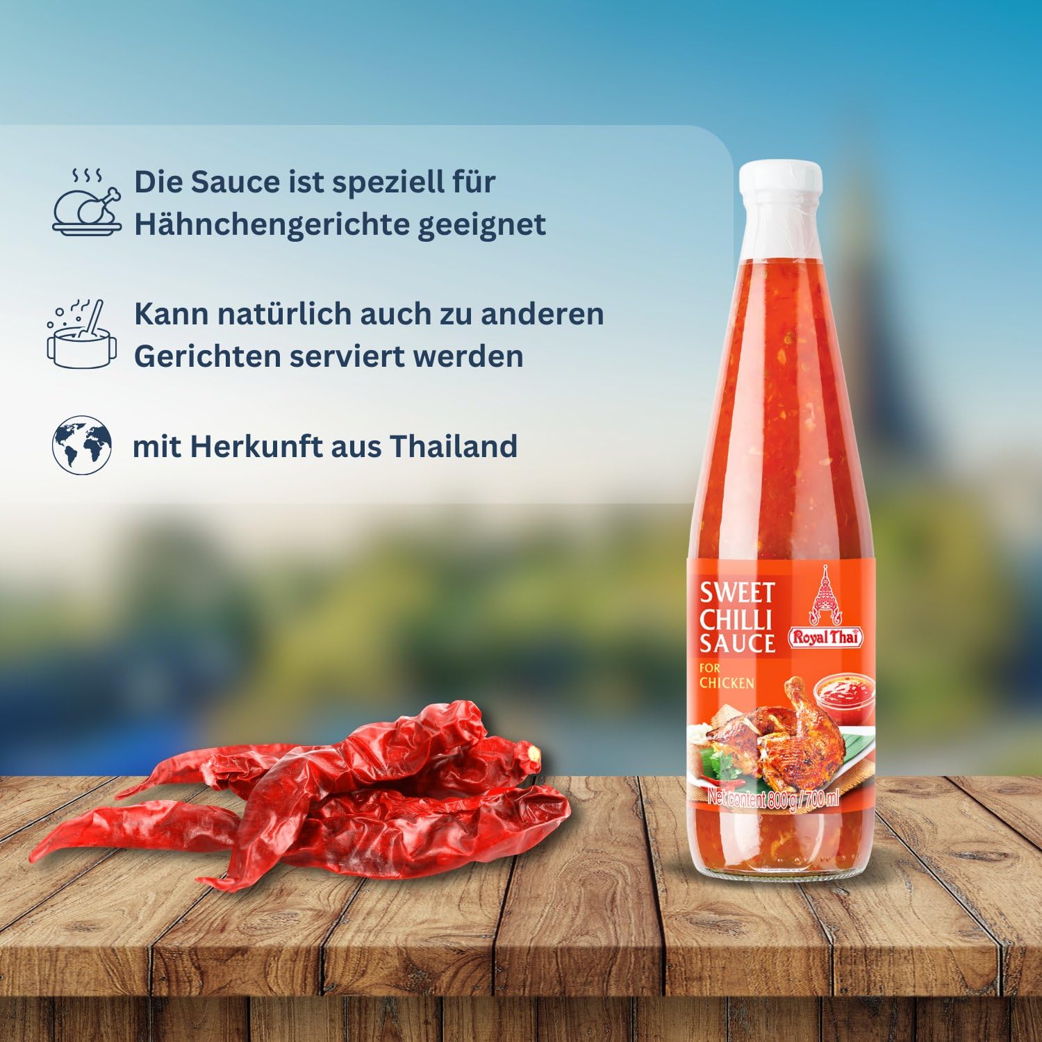 ROYAL THAI - Sweet Chili Sauce für Huhn - Multipack (12 X 700 ML)