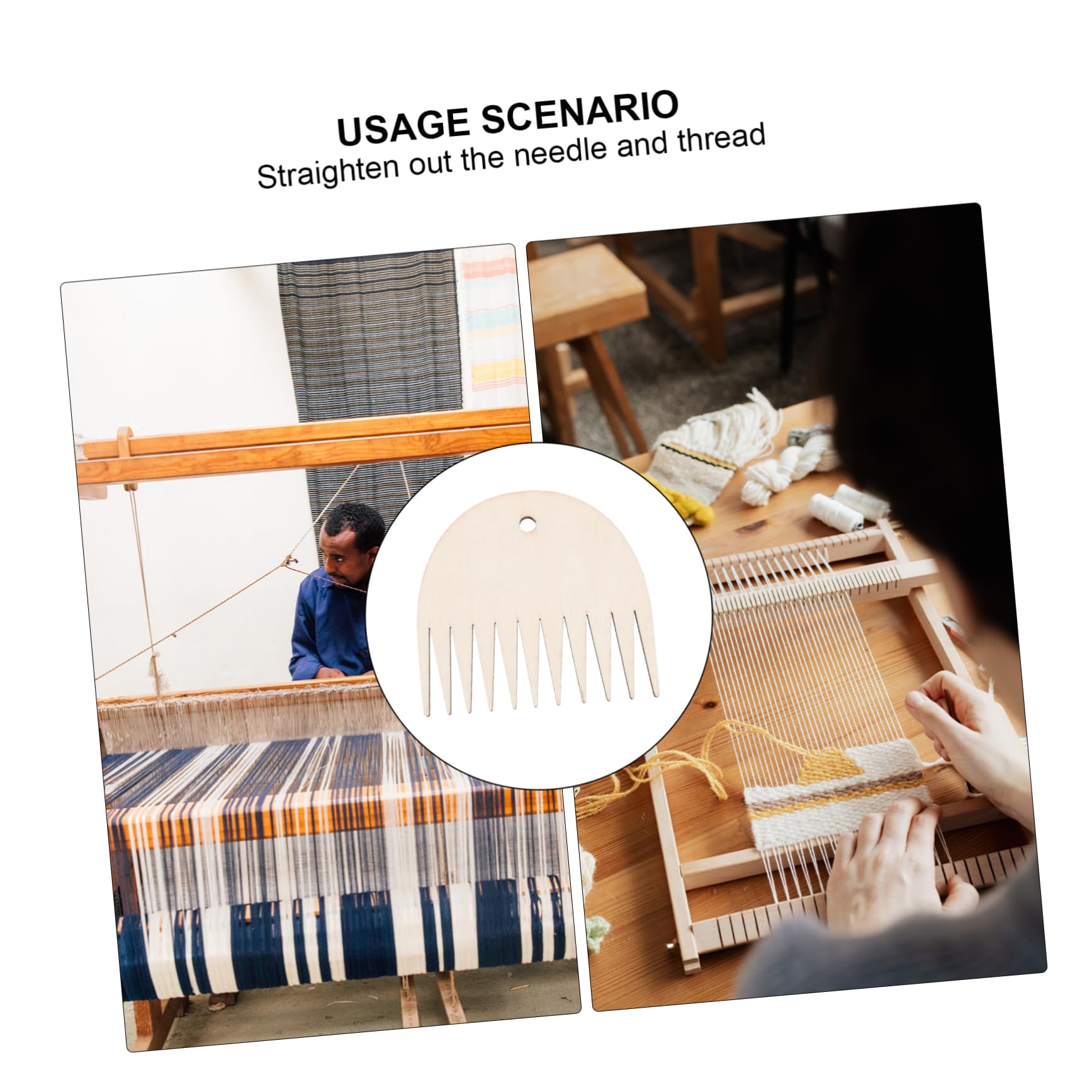 AUTSUPPL 2pcs Wooden Comb Set for Weaving Smooth Texture Ideal for DIY Projects