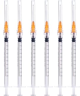 1ml with 25 Gauge 1 Inch, Disposable Lab Supplies for Industrial Scientific Labs, Liquid Measuring, Pack of 20