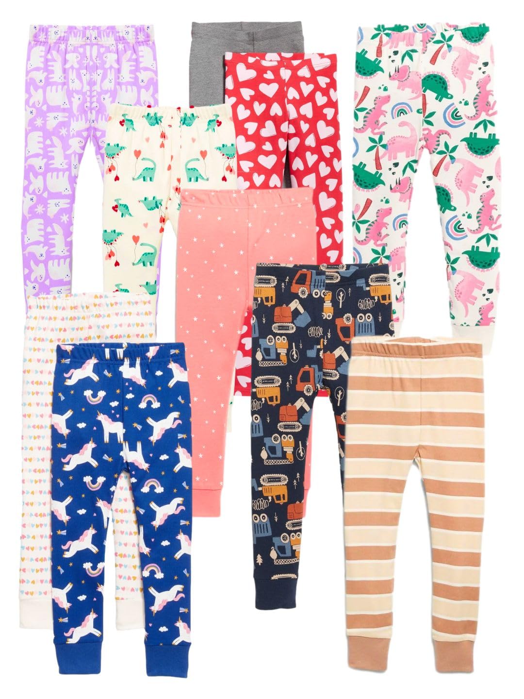 TuddyBuddy Baby Girl's 100% Organic Cotton Ribbed Sleepwear Comfort Fit Pyjamas Pant Bottomwear (12 Months-18 Months, Pack of 5, Assorted) - Image 3 thumbnail