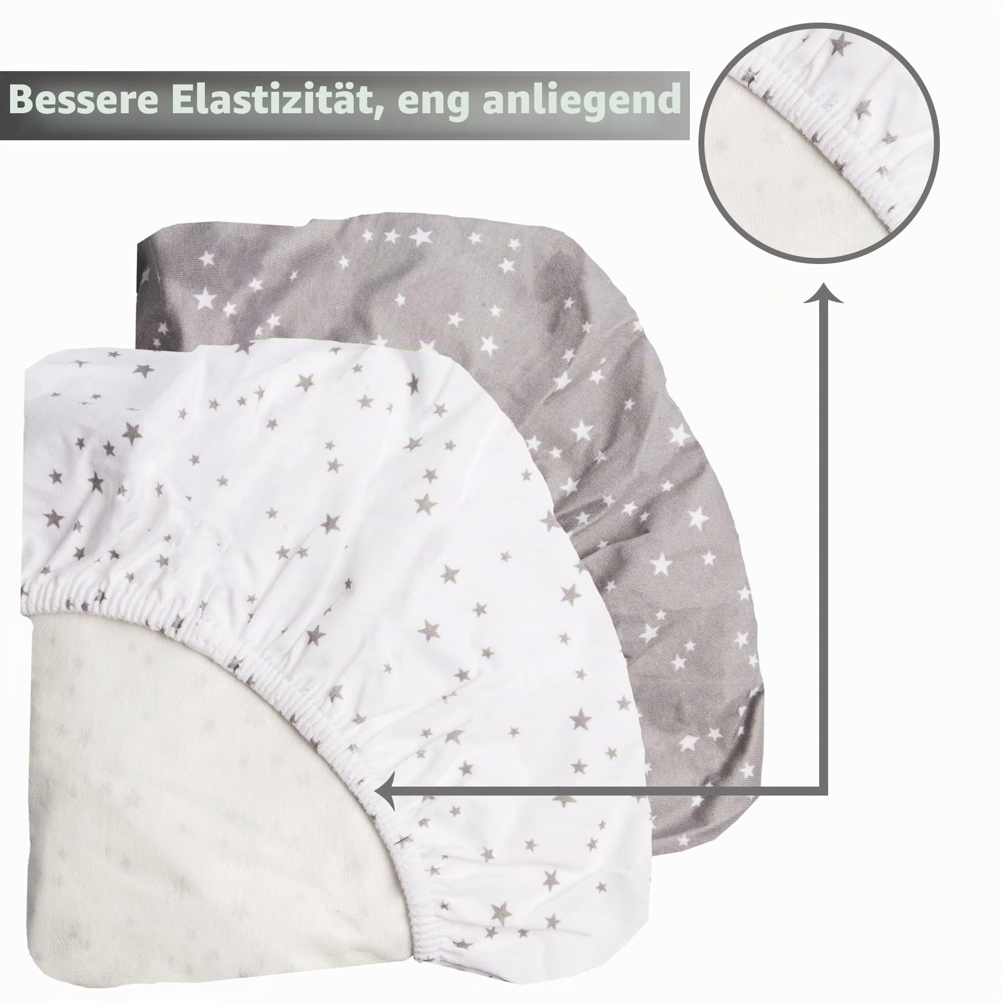 Lilly B. Bio-Baumwolle GOTS 2-in-1-Pack mit 2 Wasserdichten Babybettlaken, verwendet anstelle von Matratzenschoner, kompatibel mit Next2me, Snuzpod & Allen Beistellbetten, Stubenwagen bis zu 90x55cm