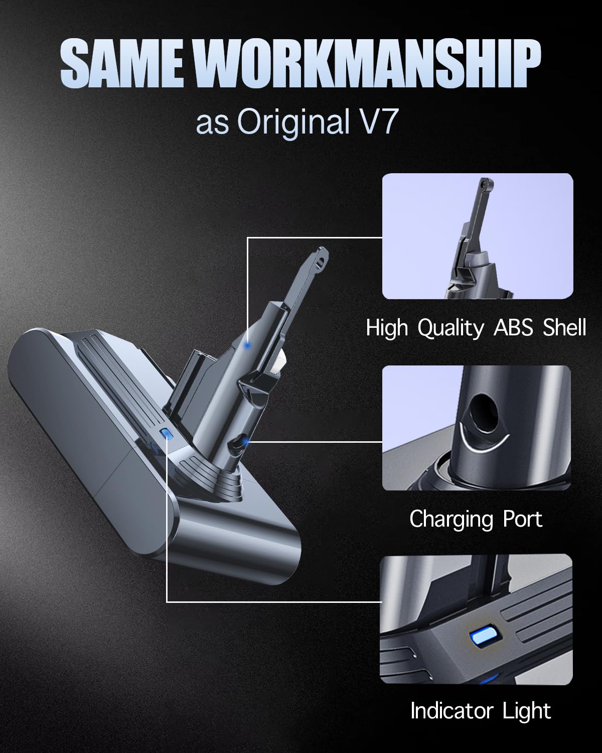 6000mAh Batería Compatible con Dyson V7 Motorhead Animal Trigger Total Clean Motorhead Pro SV11
