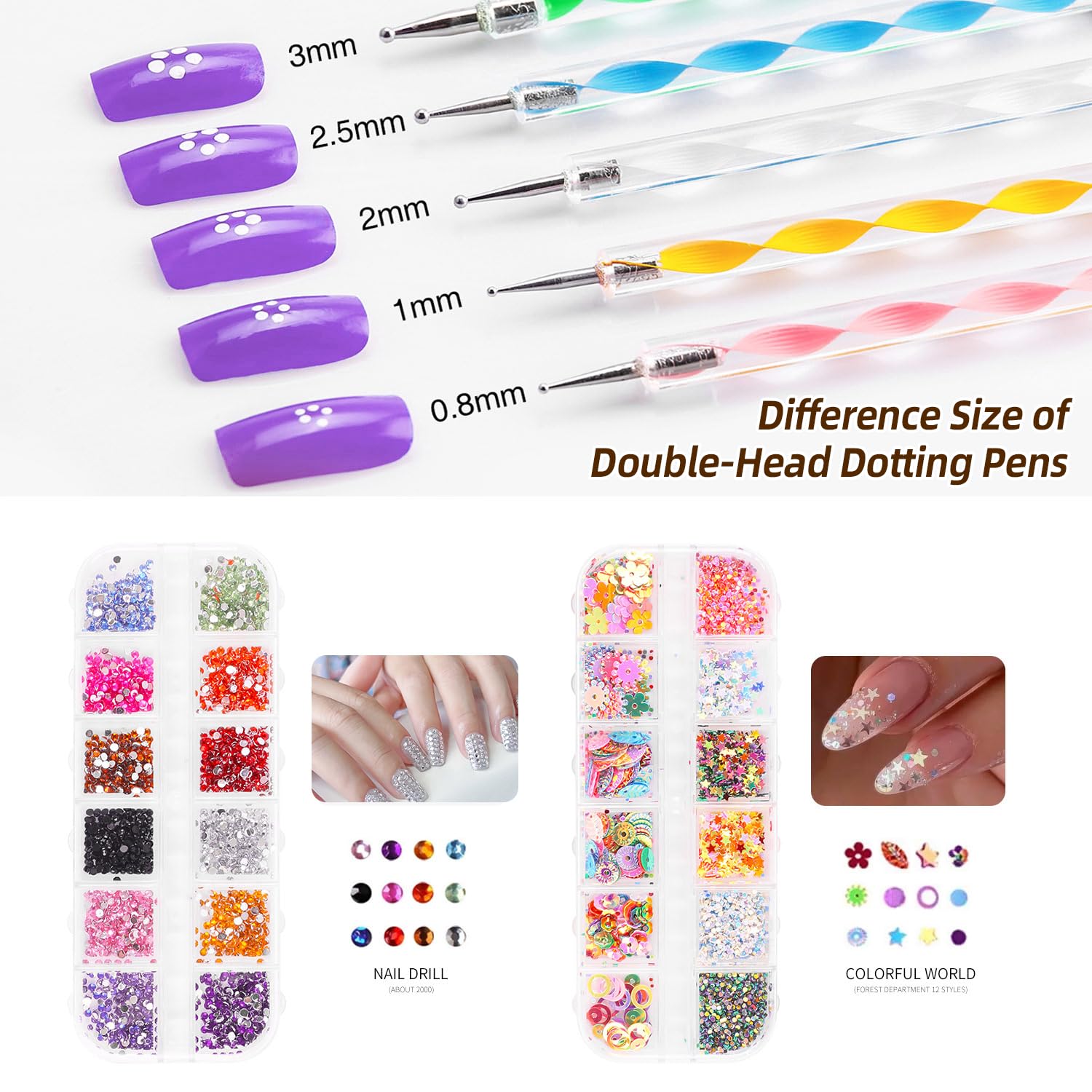 Major Dijit Nagel Set für Acrylnägel mit UV-Licht | Starter-Kit mit Acrylpulver, elektrischem Nagelfräser, Zubehör & Deko | Komplettset für Anfänger & Home-Salon (Transparent/Weiß/Nude)
