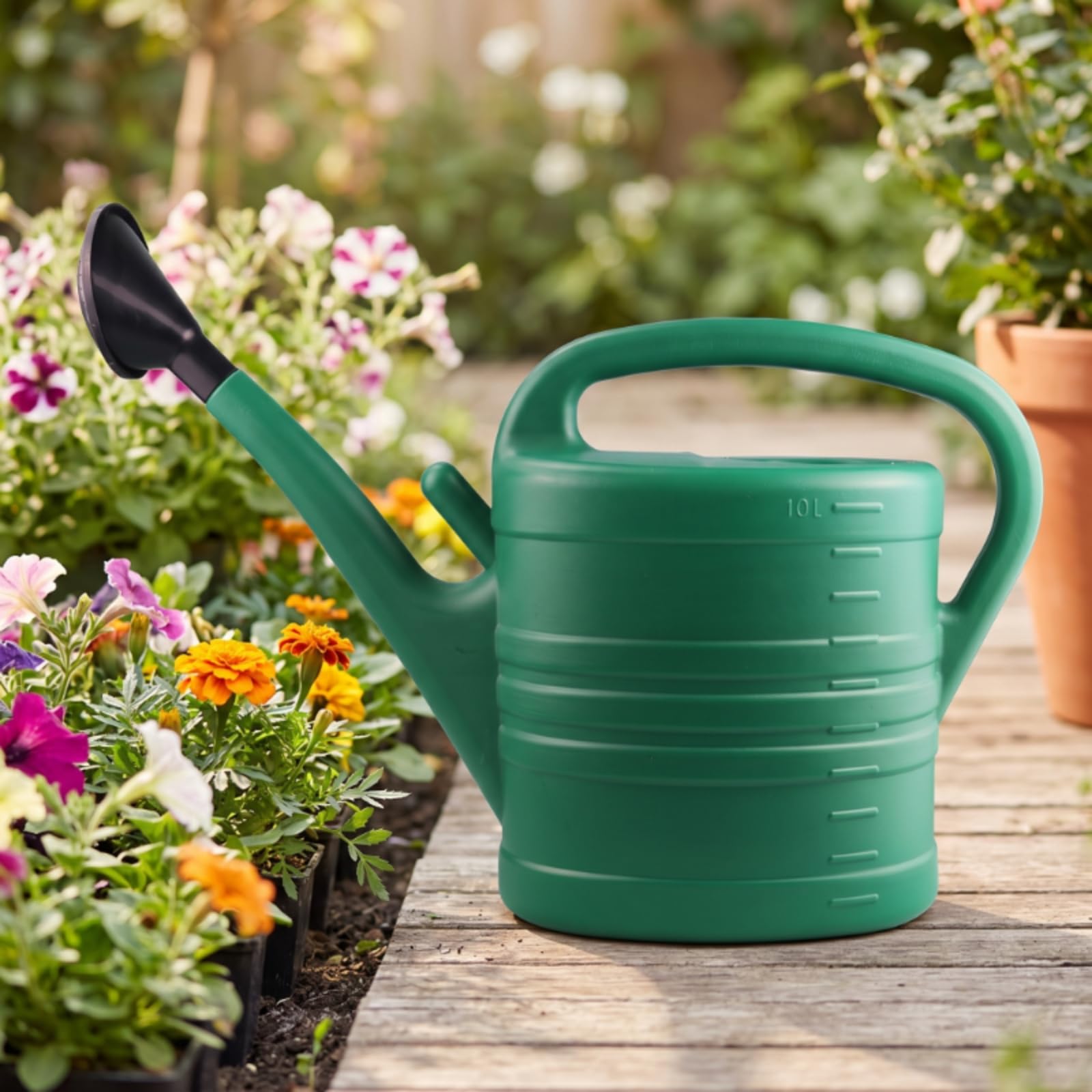 Regadera con Roseta Graduada Regadera Plástico Ligera Jardinería para Jardineros, Balcón, Invernadero, 8L Capacity