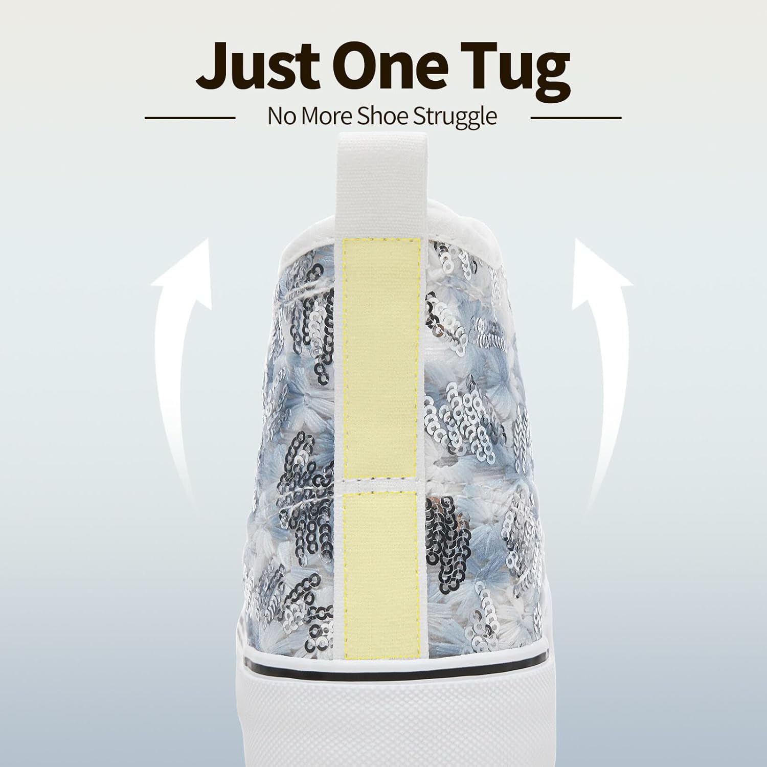 kufeiti Women's High Top Canvas Sneakers Canvas Shoes Lace up White Black Sneakers Casual Walking Shoes - Image 4